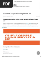 Simple Create, Update, Delete (CRUD) Operation Using Servlet & JSP