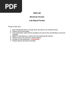 EEE1106 Electrical Circuits Lab Report Format: 5 Marks/day