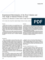 Experimental Determination of The True Cohesion and True Angle of Internal Friction in Clays