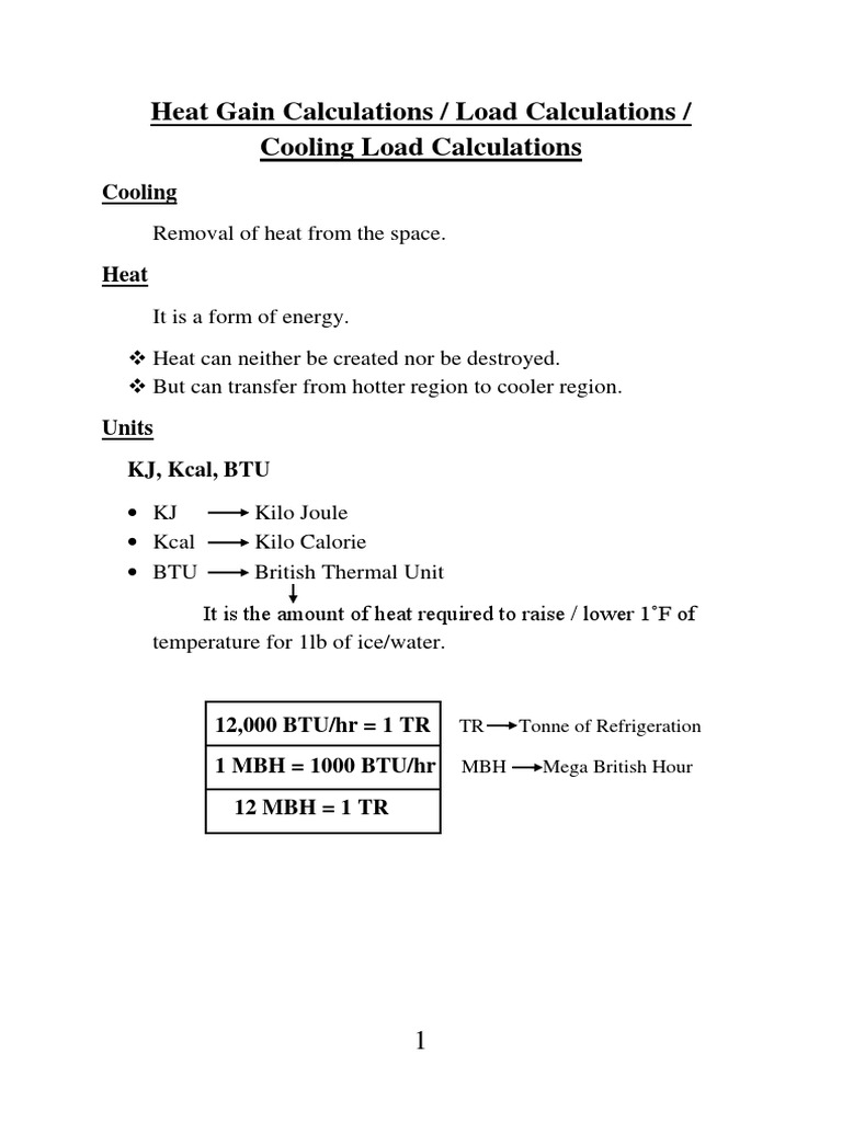 Heat Gain Calculations Heat Hvac Free 30day Trial Scribd