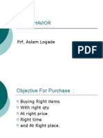 Buying Behavior: Prf. Aslam Logade