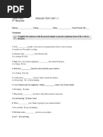 Saint Charles College César Pilichi English Test Unit 1.1 3 NM Grade