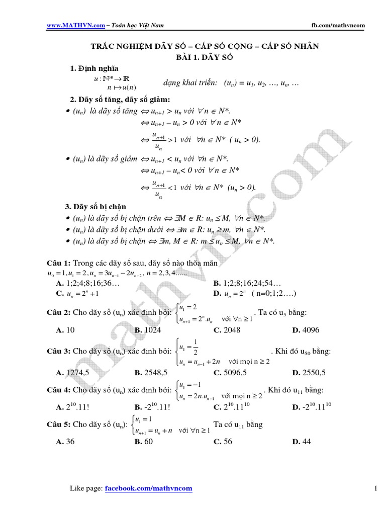 TracNghiem-C3 DS11 Dayso (Mathvn - Com) | PDF