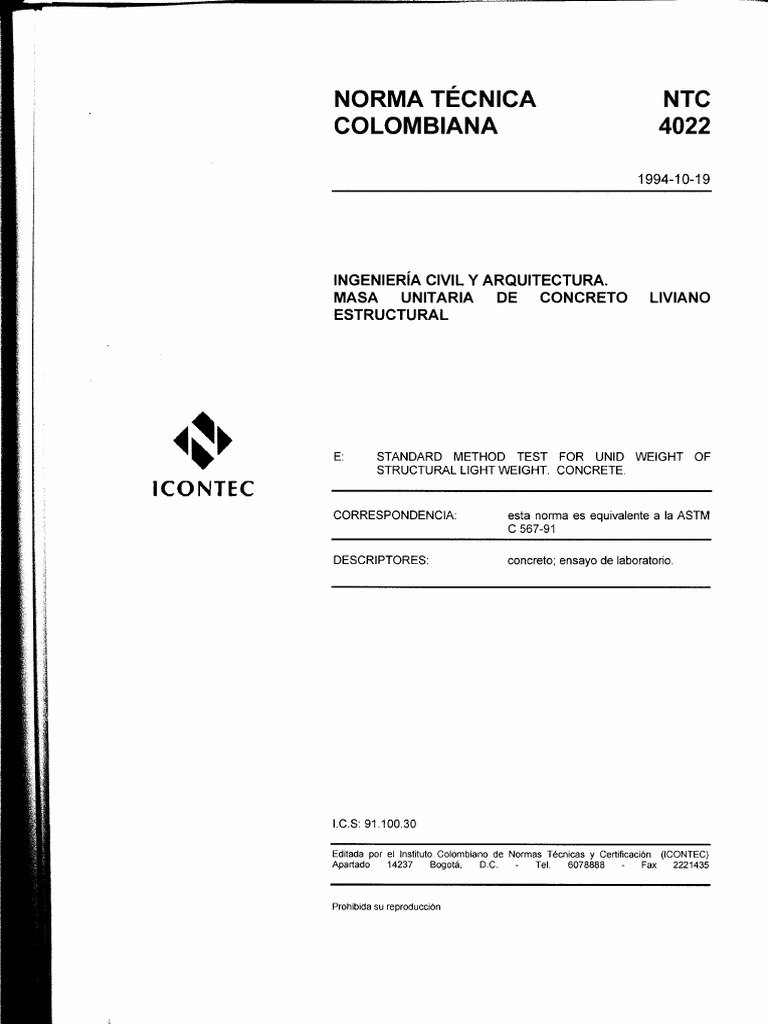 NTC 4022-1994 | PDF