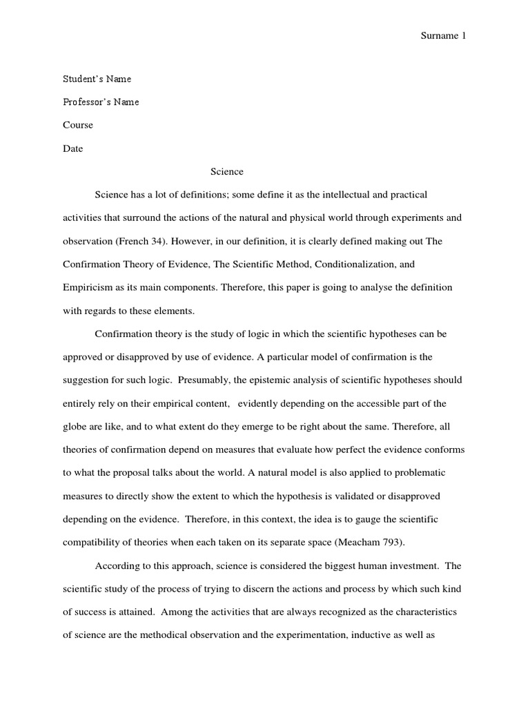 science thesis examples