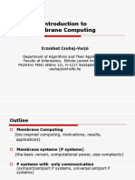 Introduction To Membrane Computing: Erzsébet Csuhaj-Varjú