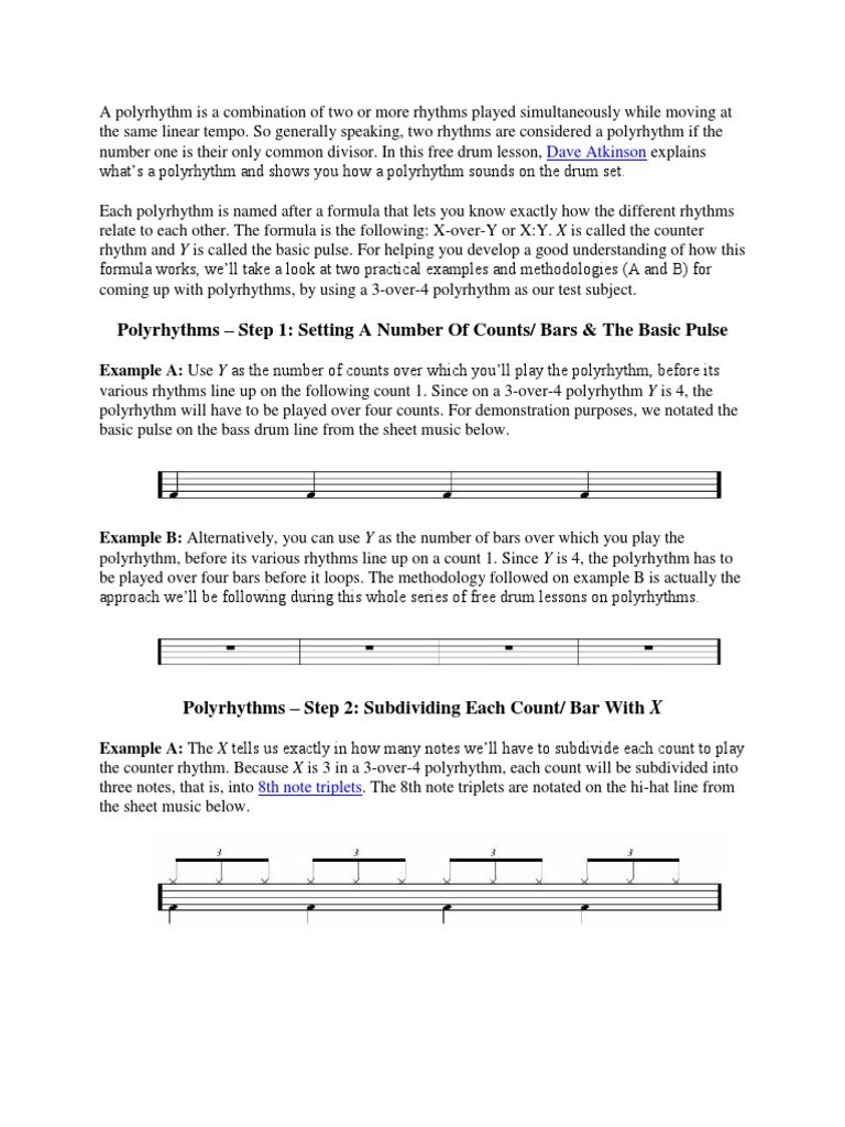 What Is A Polyrythm | PDF | Rhythm | Notation