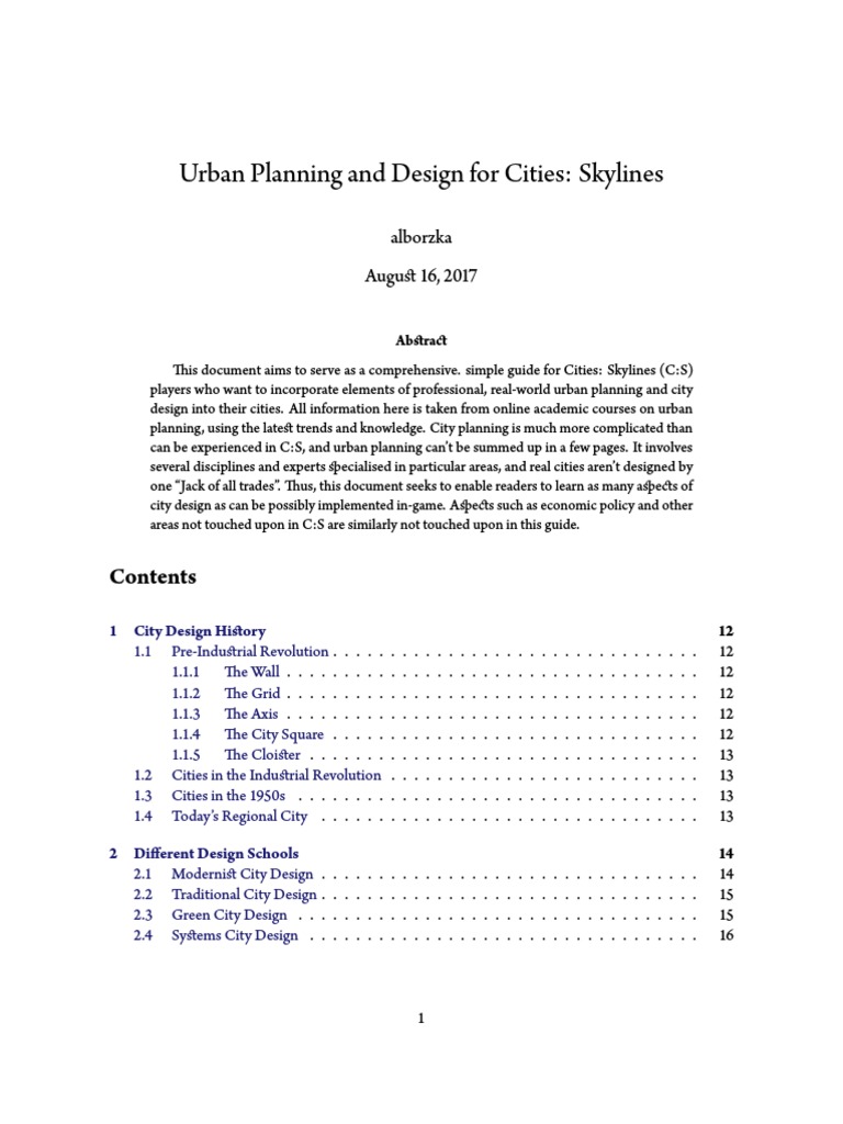 Urban Planning Guide PDF Traffic Public Transport