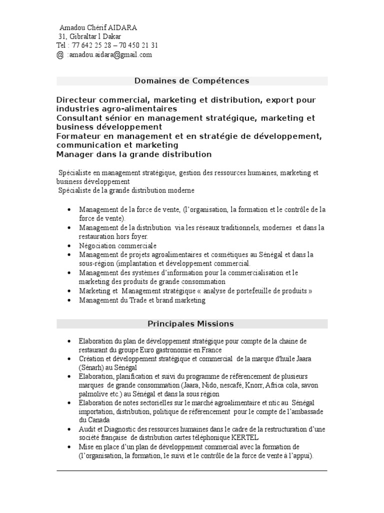 Expert en Management et Marketing Agroalimentaire | PDF | Distribution ...