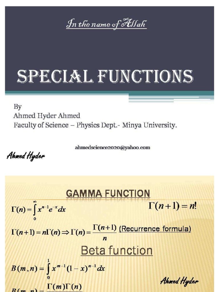 Special Functions