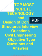 180 Top Most Concrete Technology and Design of Concrete Structures Interview Questions Civil Engineering Objective Type Questions and Answers