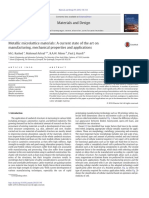 Metallic Microlattice Materials a Current State of the Art on Manufacturing, Mechanical Properties and Applications