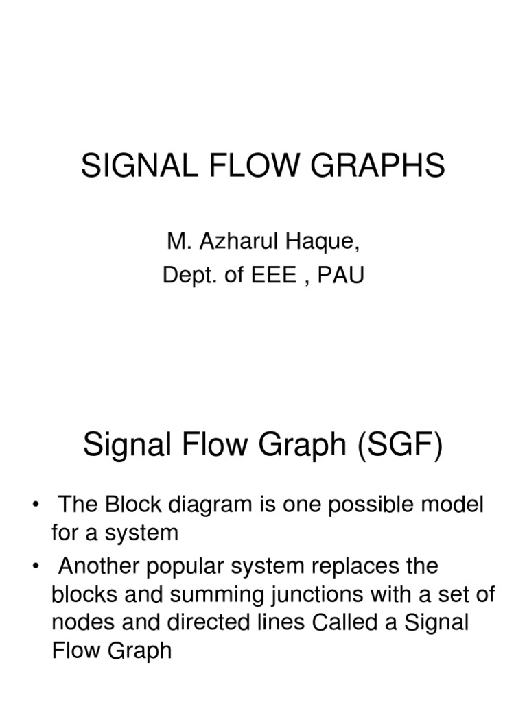Lesson #M3a Signal Flow Graphs & Block Diagrams | PDF | Electrical ...