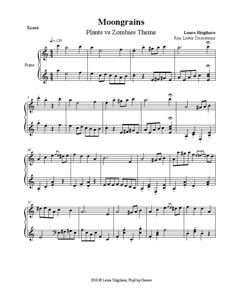 Pvz Moon Grains Piano Musical Compositions Musicology
