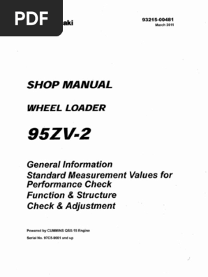Kawasaki̇ 95zv-2 Shop Manual | PDF