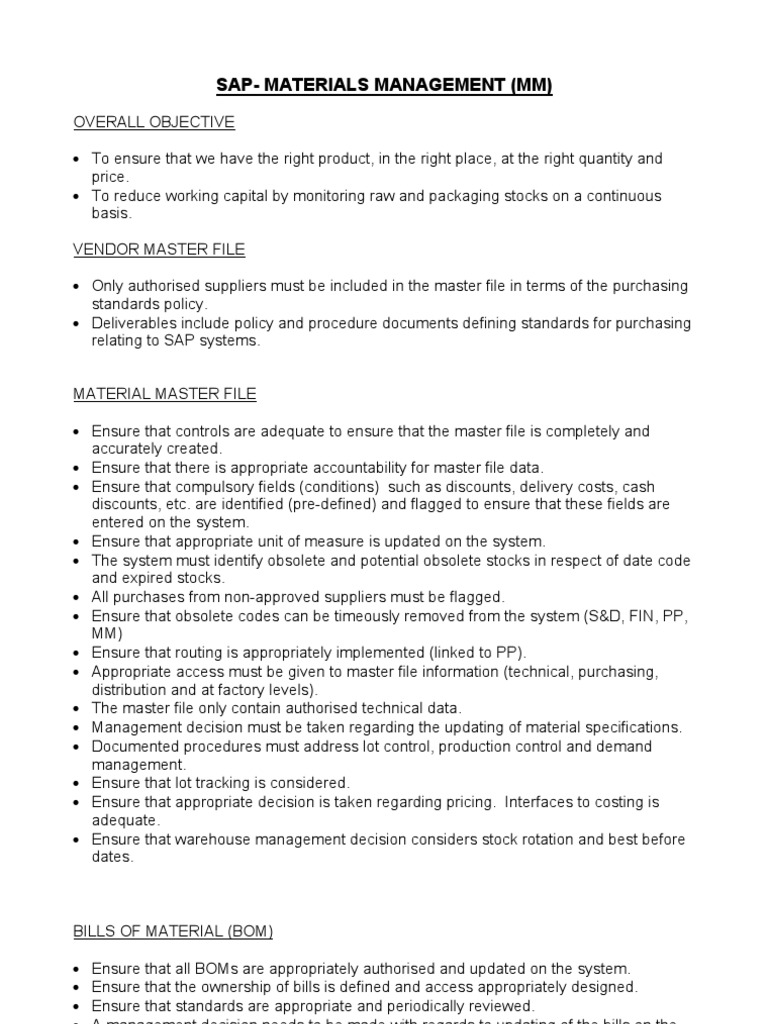 SAP Materials Management PDF Warehouse Stocks
