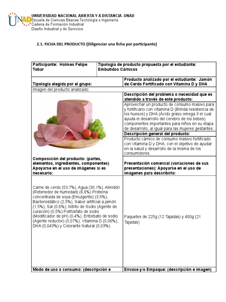 Ficha Tecnica de Producto Carne Producto (Negocio)