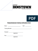 Paraprofessional Training Form