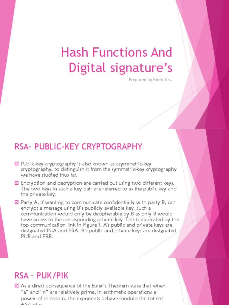 Ch-2-Rsa Dsa and Hashing | PDF | Public Key Cryptography | Key ...