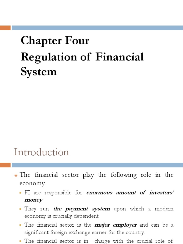 Financial System Regulation Overview | PDF | Capital Adequacy Ratio ...