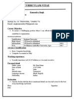 CV for Account Executive Position