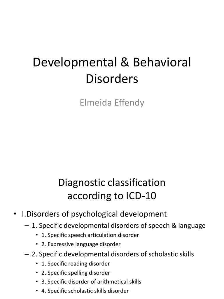 Developmental and Behavioral Disorders Overview | PDF | Intellectual ...