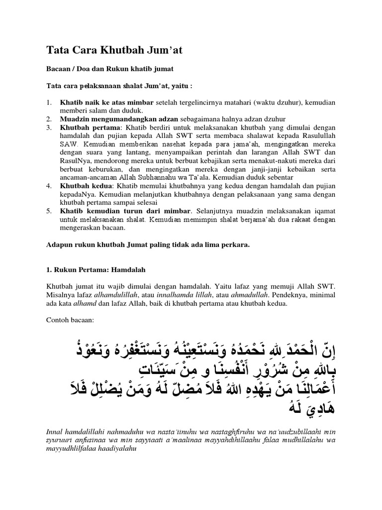 Tata Cara Khutbah Pdf