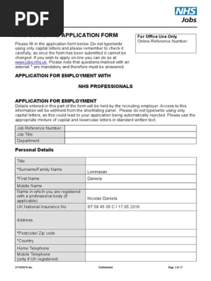 Nhs Standard Application Form Disability Discrimination