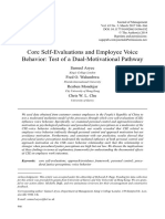 Core Self-Evaluations and Employee Voice Behavior: Test of A Dual-Motivational Pathway