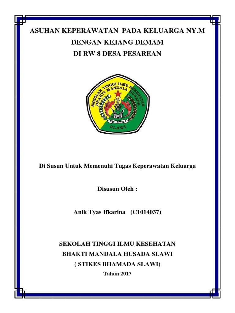 Askep Keluarga Ny M Dengan Kejang Demam Rw 8 Desa Pesarean