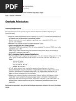 Graduate Admissions: Admission Requirements