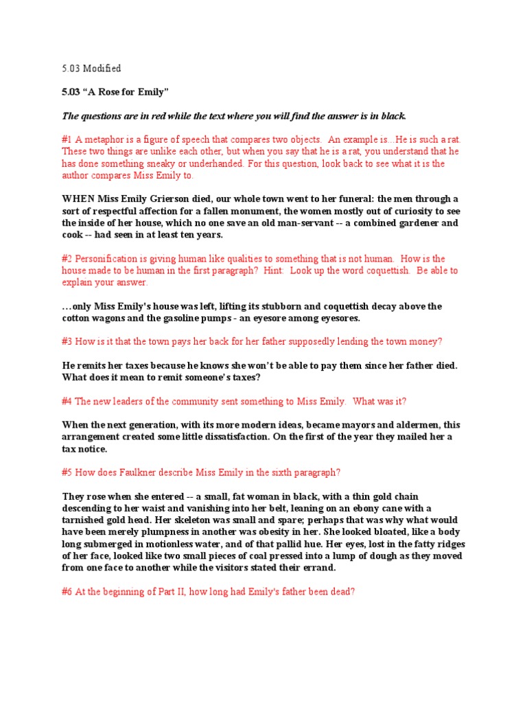 503 Help A Rose for Emily