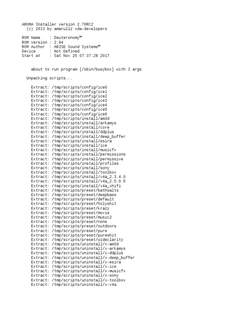 ARISE+Deuteronomy+2 94+Modular+AROMA+Installer Zip Log PDF