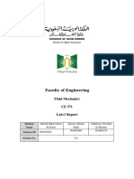 Saudi Engineering Lab Report on Fluid Mechanics