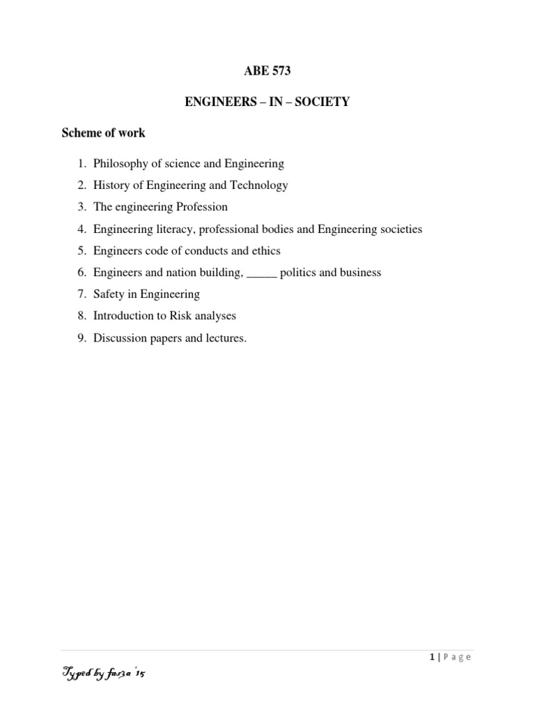 Engineer In Society Pdf Engineer Engineering