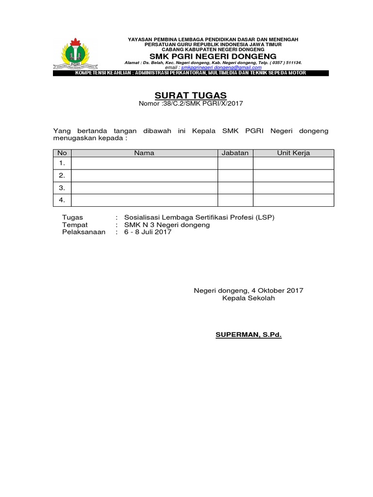 Surat Perintah Perjalanan Dinas (SPPD) | PDF