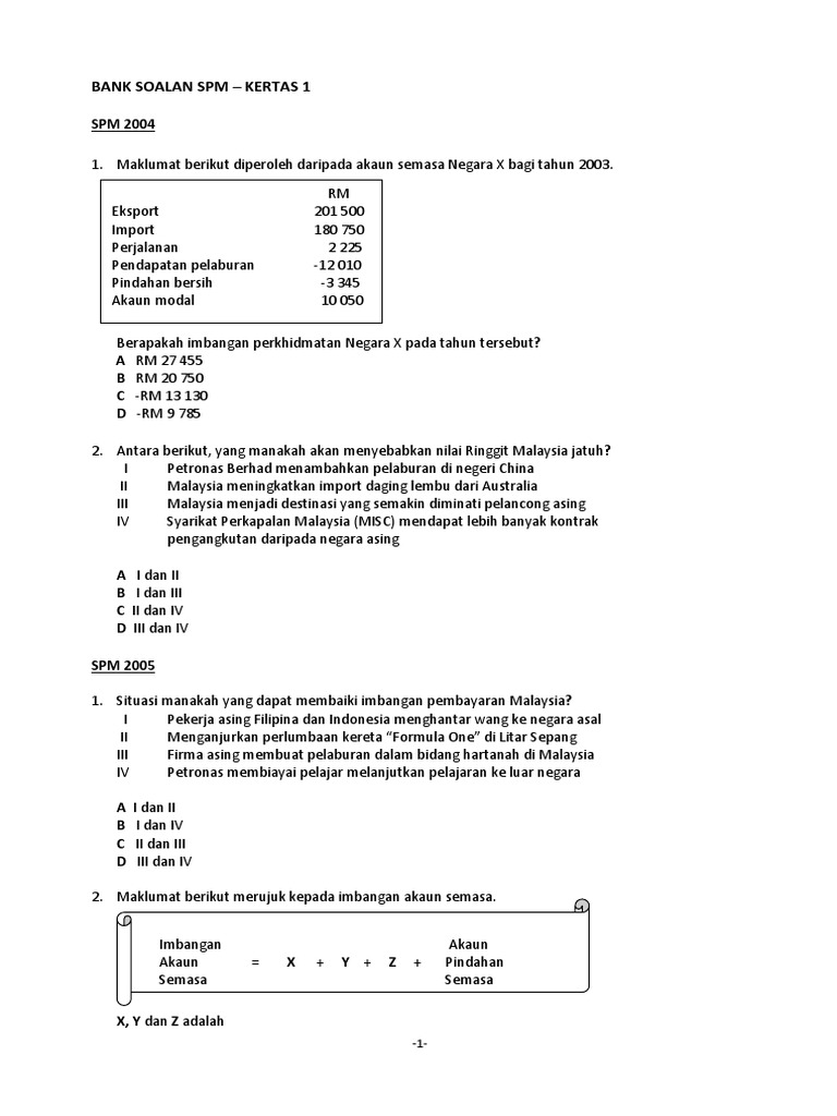 Bank Soalan Spm Kertas 1 Pdf