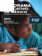 PANORAMA EDUCATIVO DE MÉXICO 2014 INDICADORES DEL SISTEMA EDUCATIVO NACIONAL EDUCACIÓN BÁSICA Y MEDIA SUPERIOR
