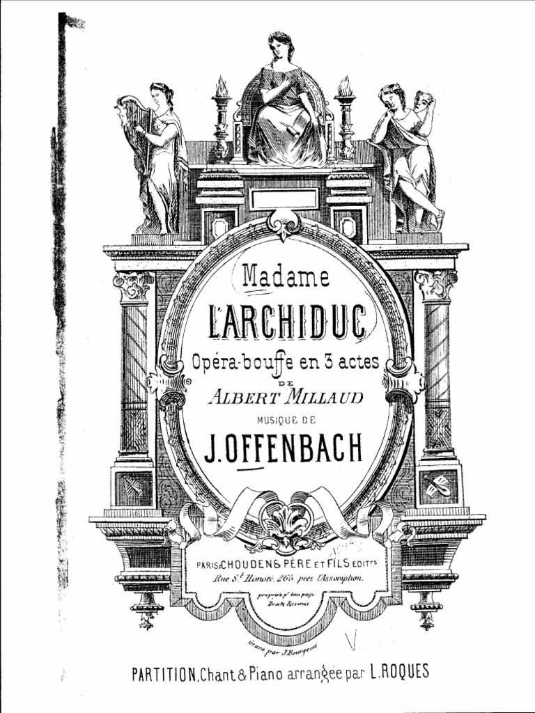 Offenbach MadameLArhiduc Vocal Score Sheet Music Sheetmusic Partition