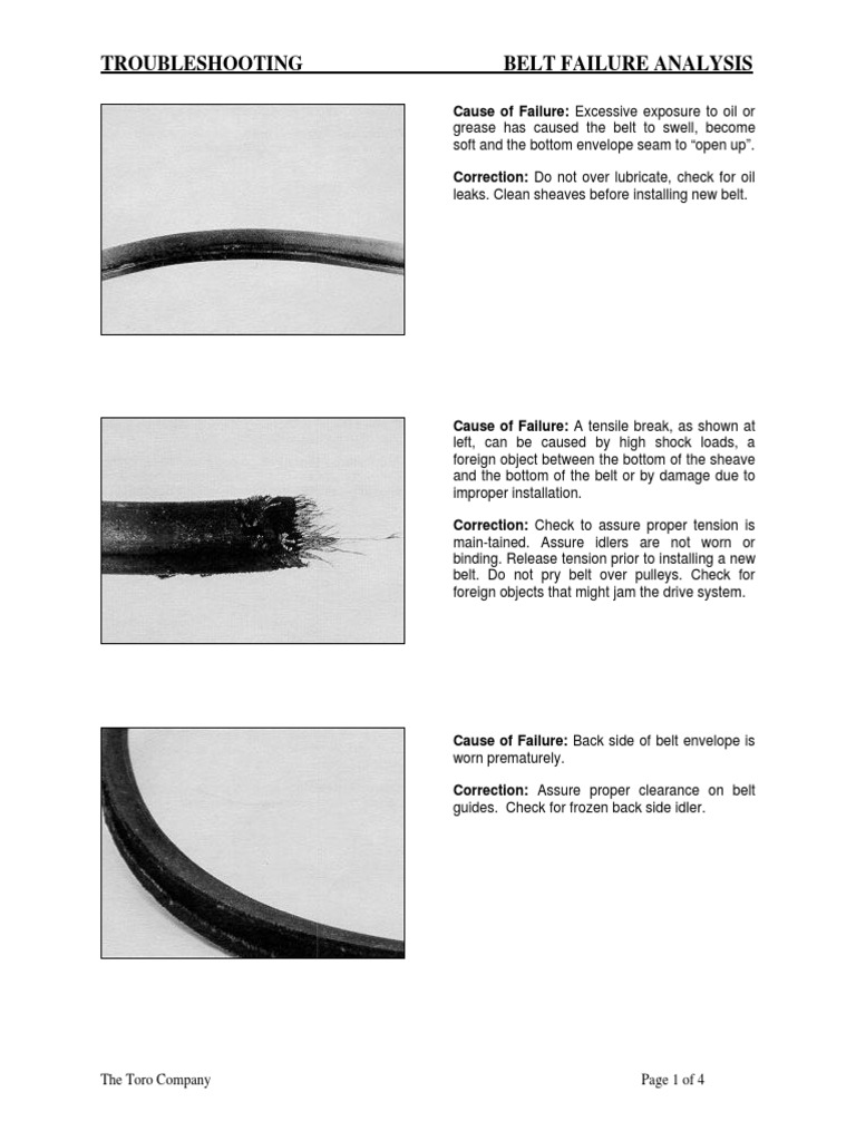 Belt Failure Analysis PDF Belt (Mechanical) Manufactured Goods