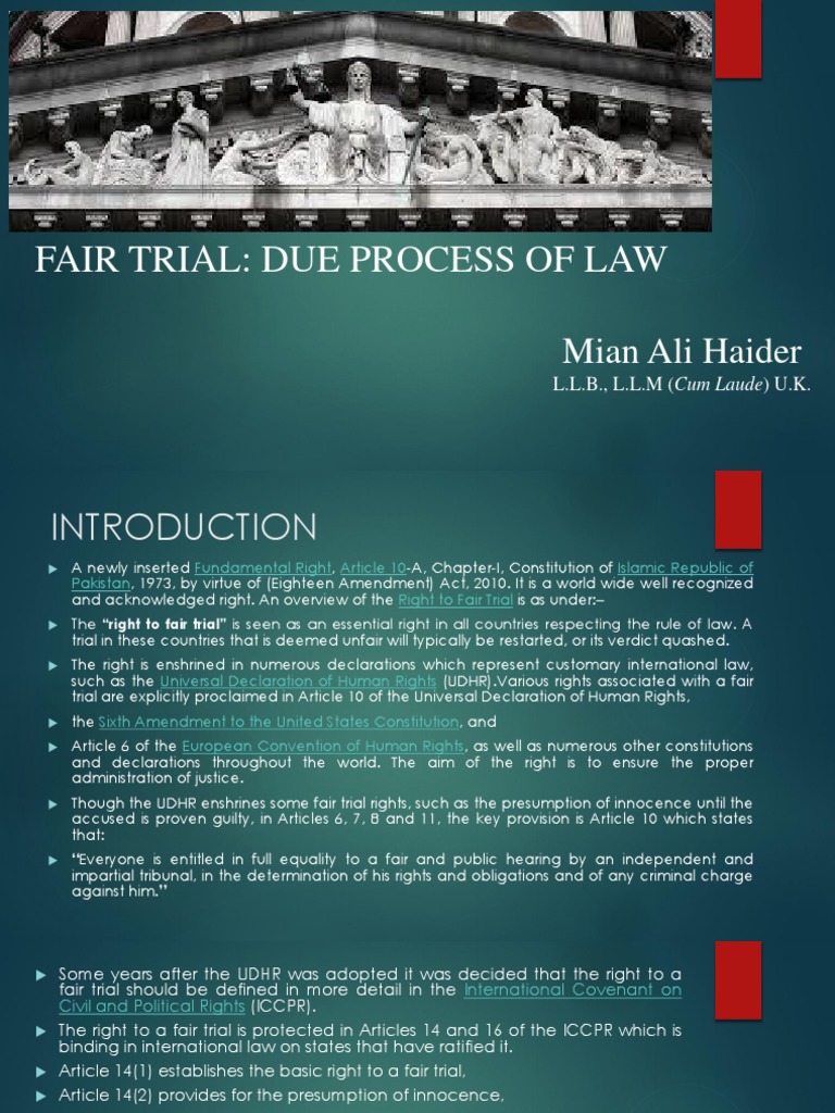 Right to Fair Trial in Pakistan | PDF | Right To A Fair Trial ...