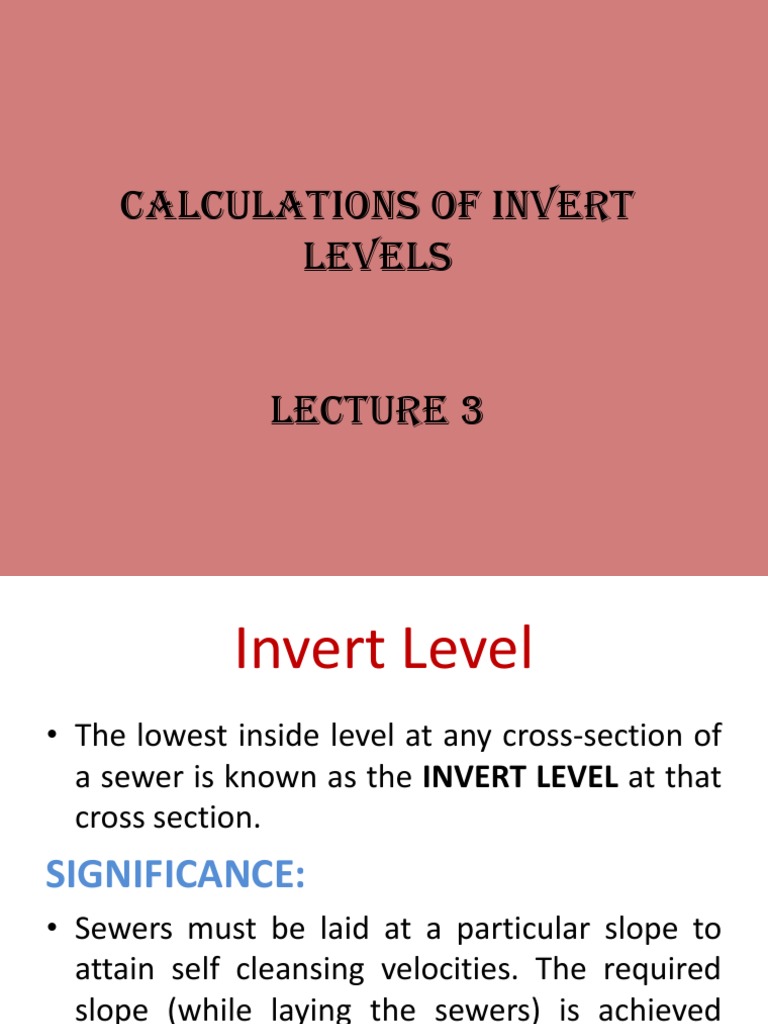 Module - 2 Invert Levels | PDF | Sanitary Sewer | Slope