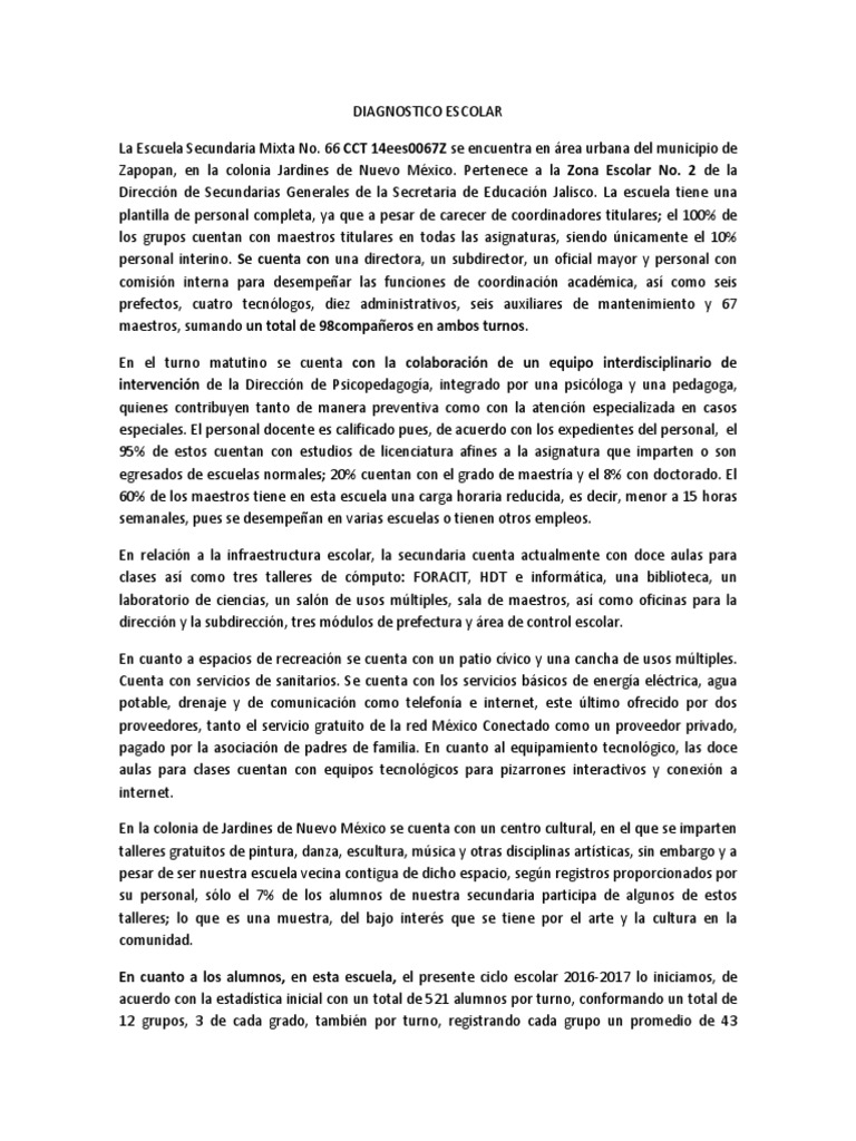 EJEMPLO DE CONTEXTO ESCOLAR