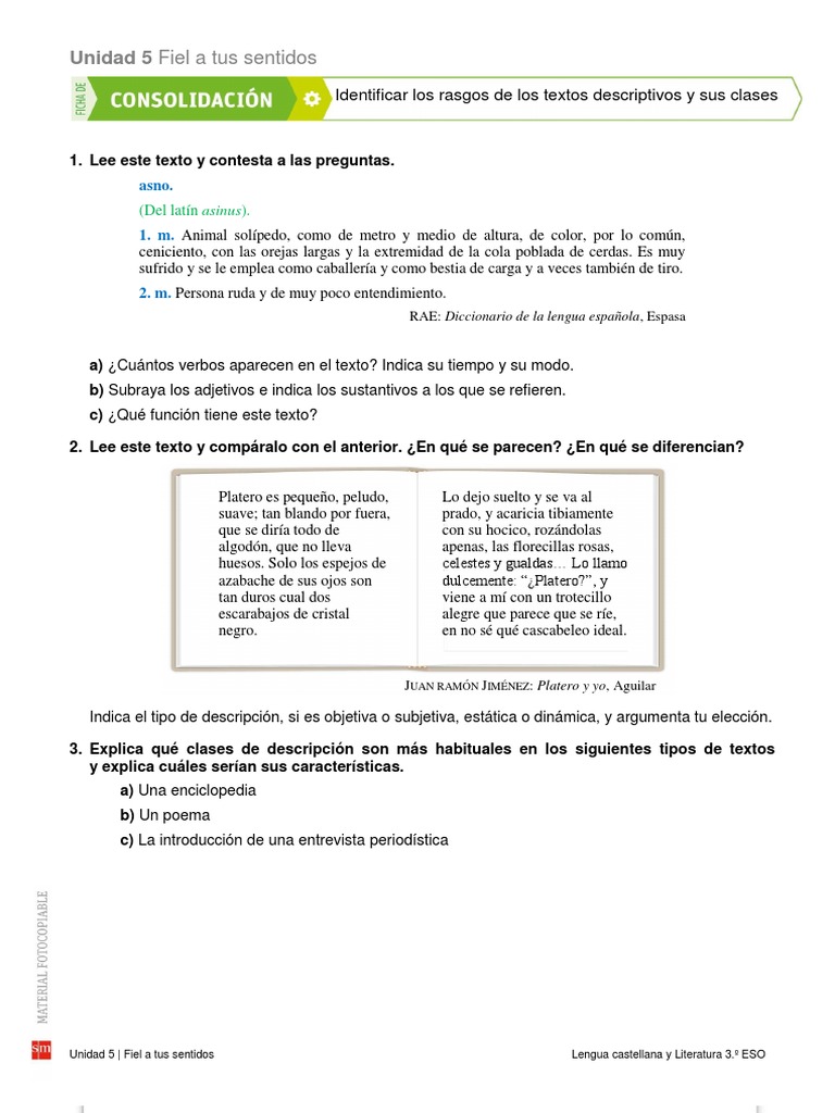 Tipos y ejemplos de textos descriptivos | PDF