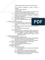 Esboço de Mapa Mental Modernização Ditadura e Democracia O Processo Econômico