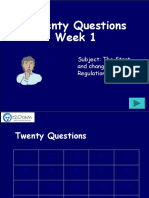 Twenty Questions Week 1: Subject: The Start and Change of Building Regulations