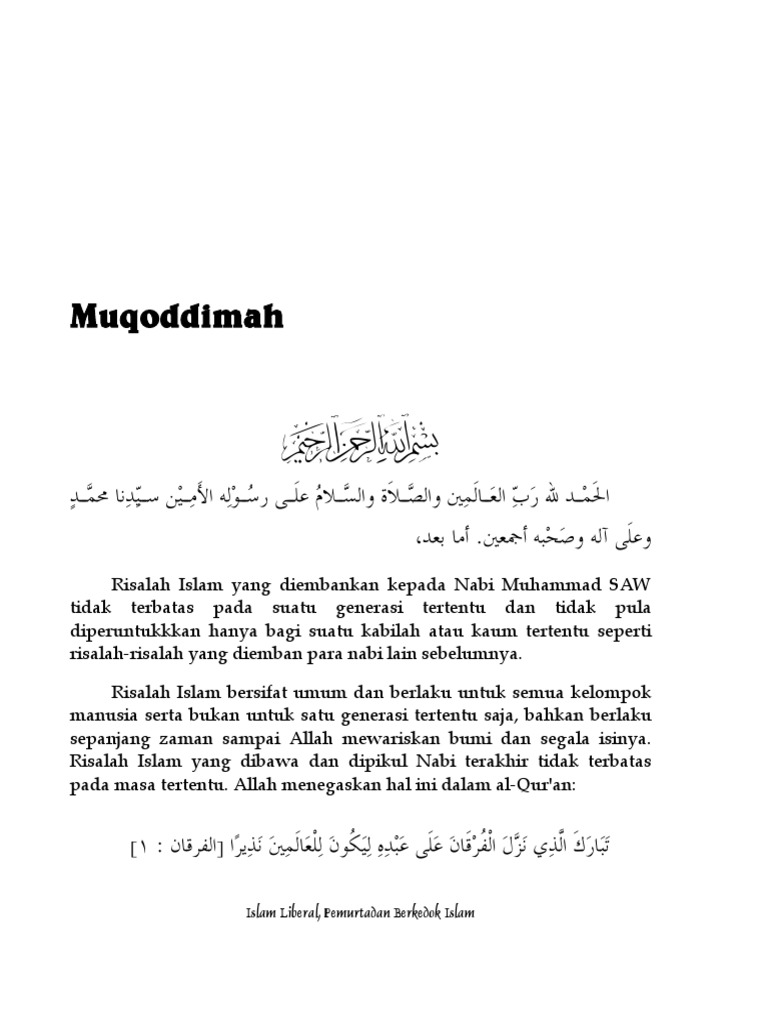 Islam Liberal Proyek Imperialis Protestanis Barat