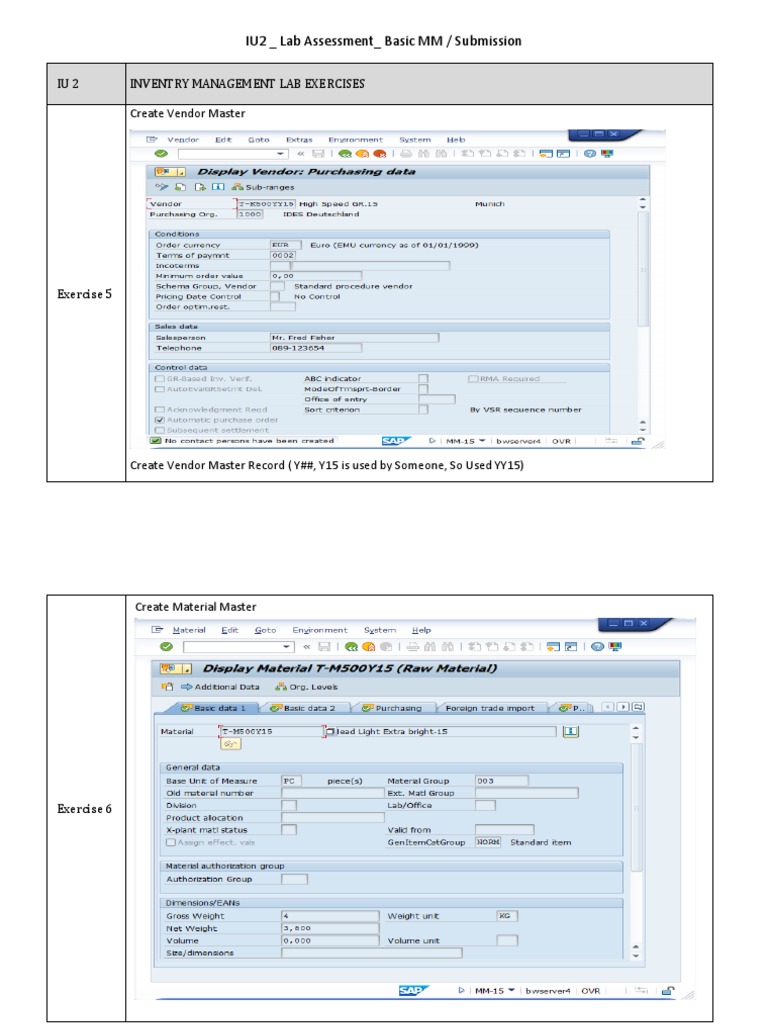 Vendor and Material Master Creation Guide | PDF | Business
