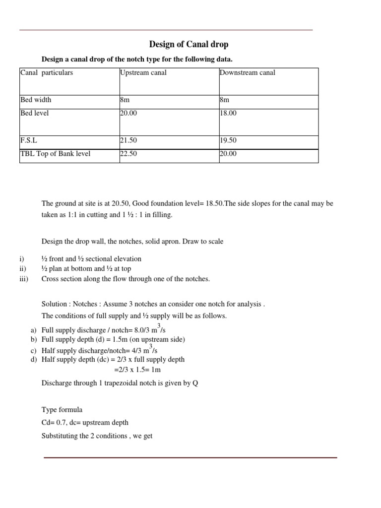 03 Design of Notch Type Canal Drop PDF | PDF | Civil Engineering | Nature