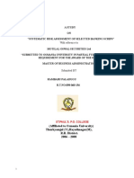 "Systematic Risk Assessment of Selected Banking Scrips" With Reference To Motilal Oswal Secu